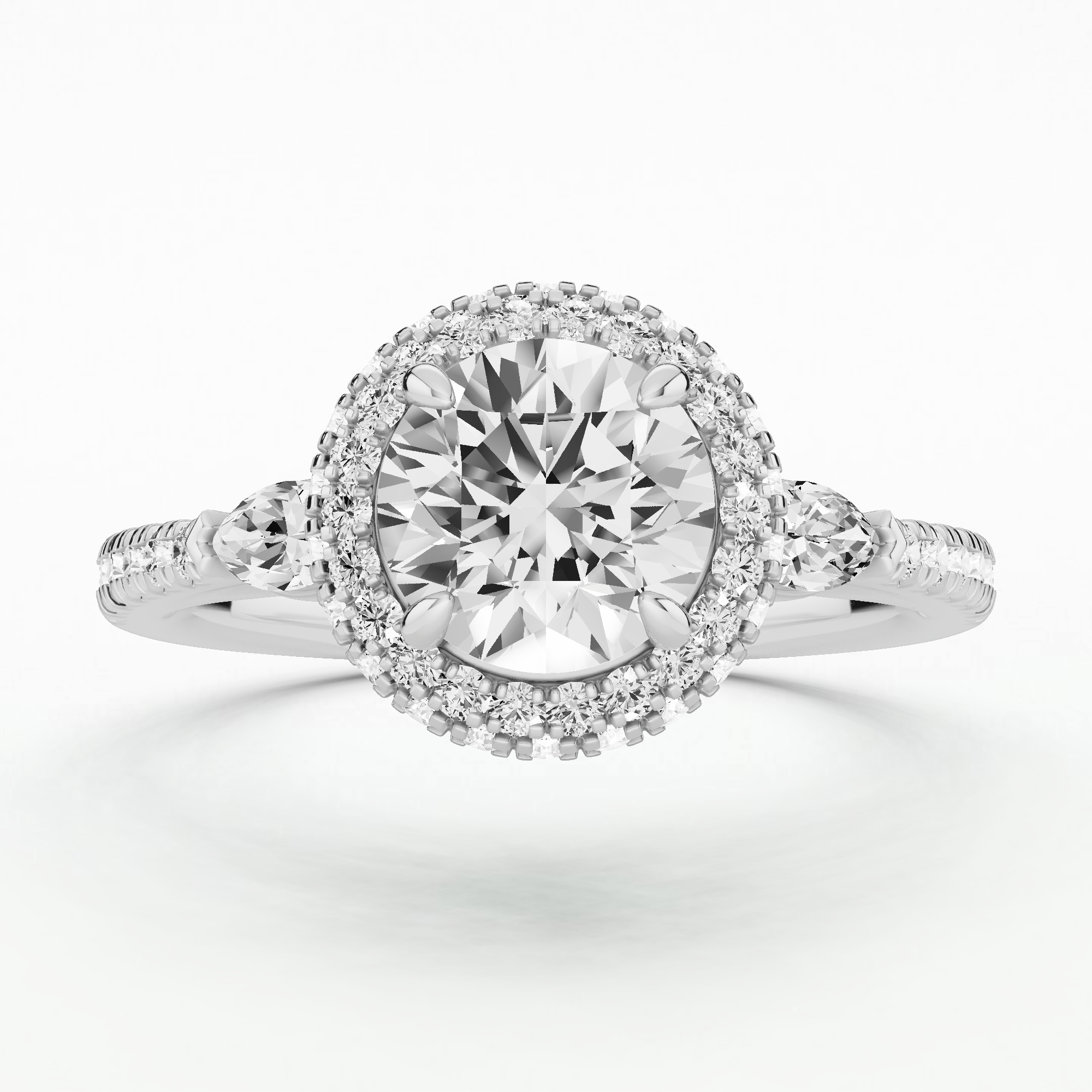 Lailah Three Stone Solitaire Diamond Ring-Round