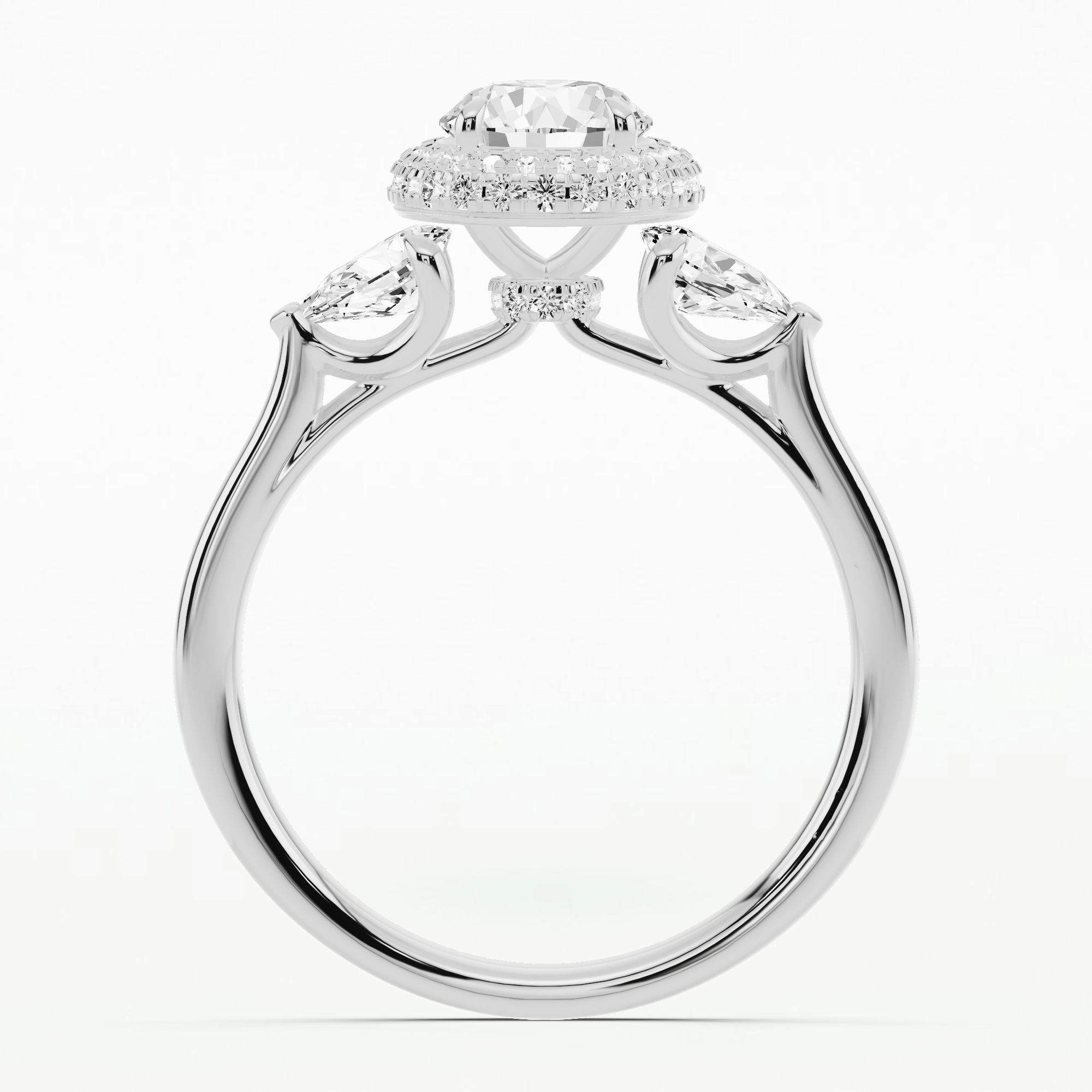Serena Three Stone Solitaire Diamond Ring-Round