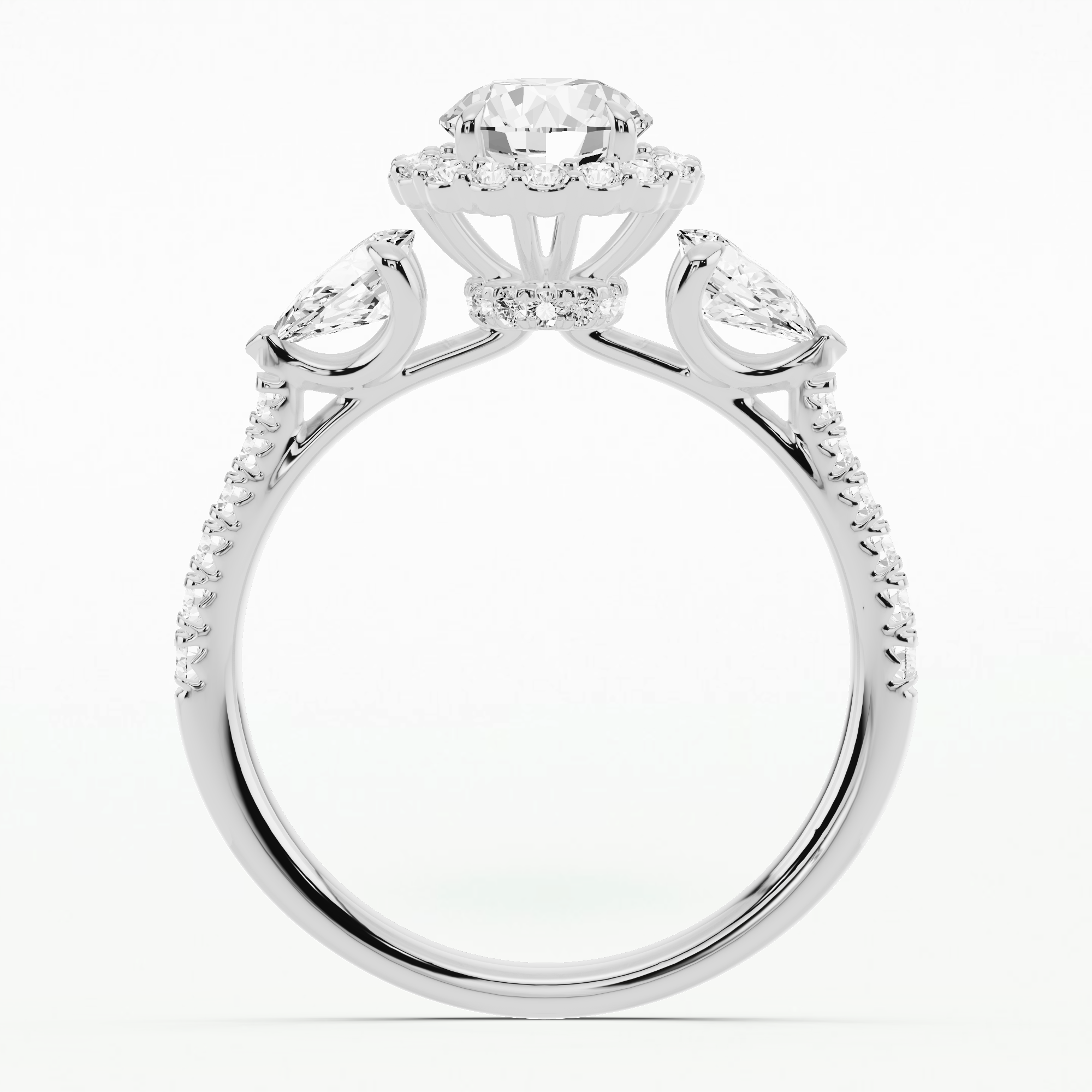 Mary Three Stone Solitaire Diamond Ring-Round