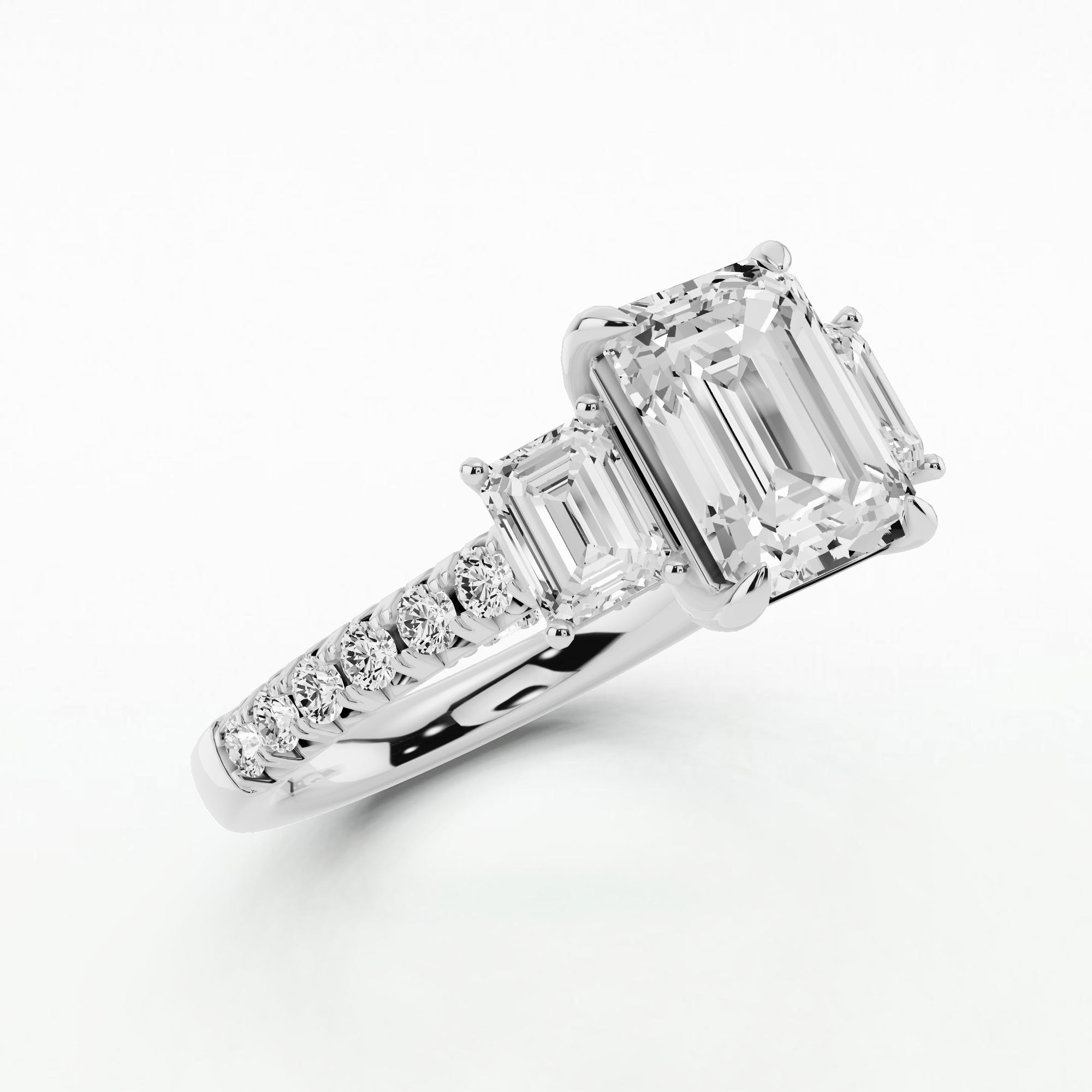 Harmony Solitaire Diamond Ring-Emerald Cut