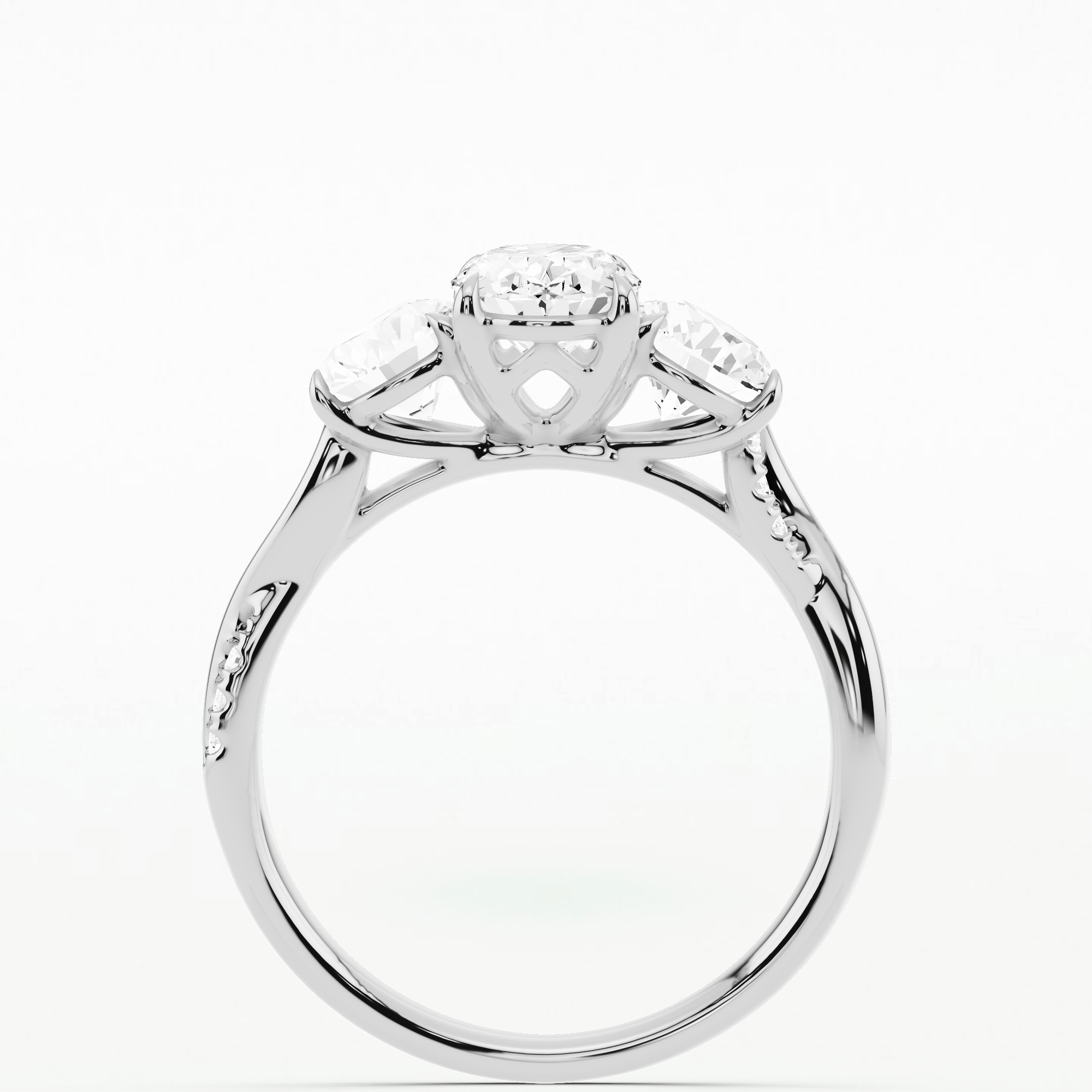 Willow Twist Lab Grown Solitaire Diamond Ring-Oval