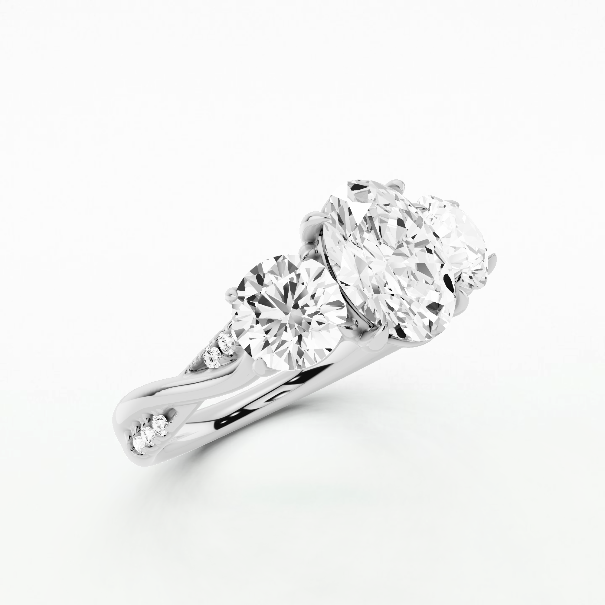 Willow Twist Lab Grown Solitaire Diamond Ring-Oval