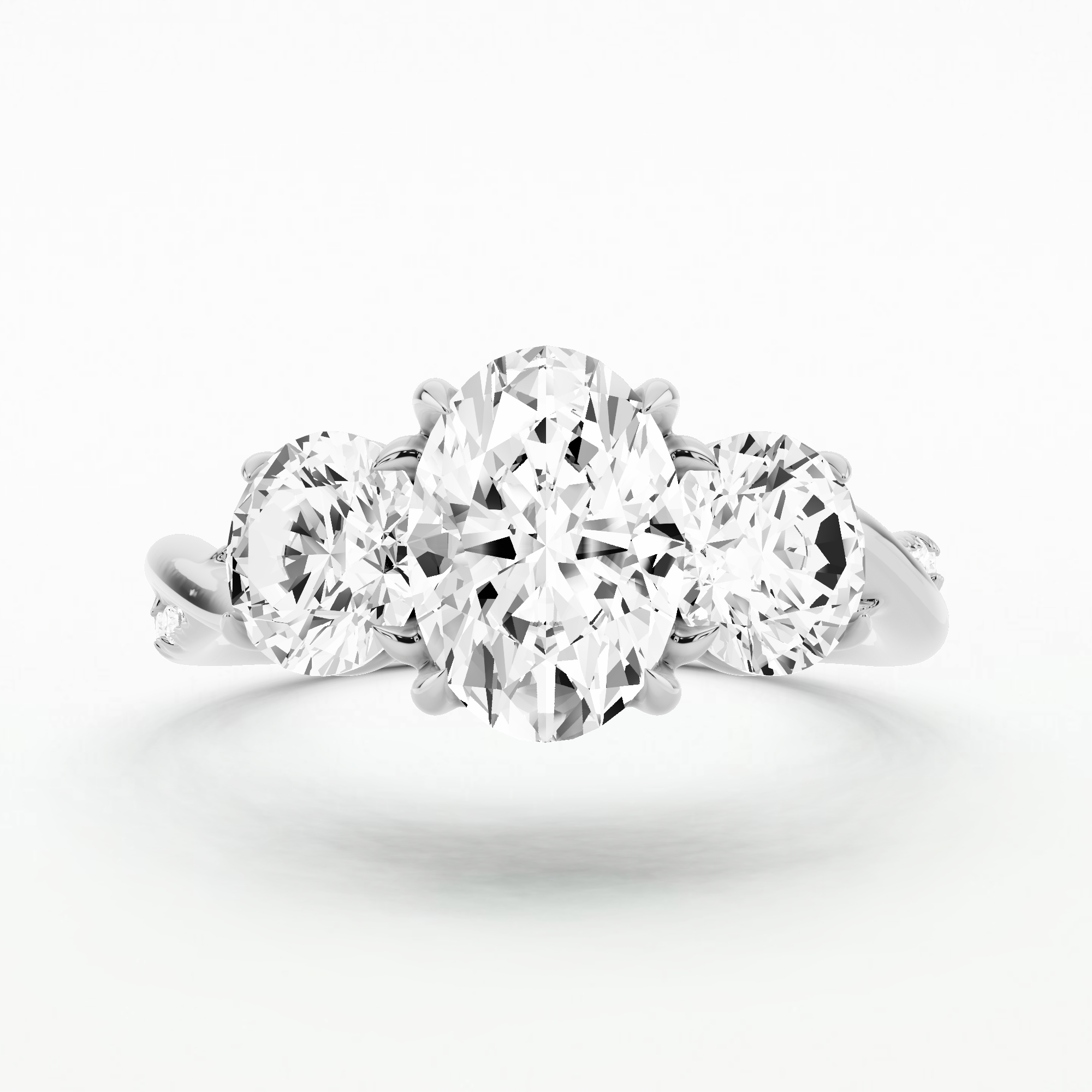 Willow Twist Lab Grown Solitaire Diamond Ring-Oval