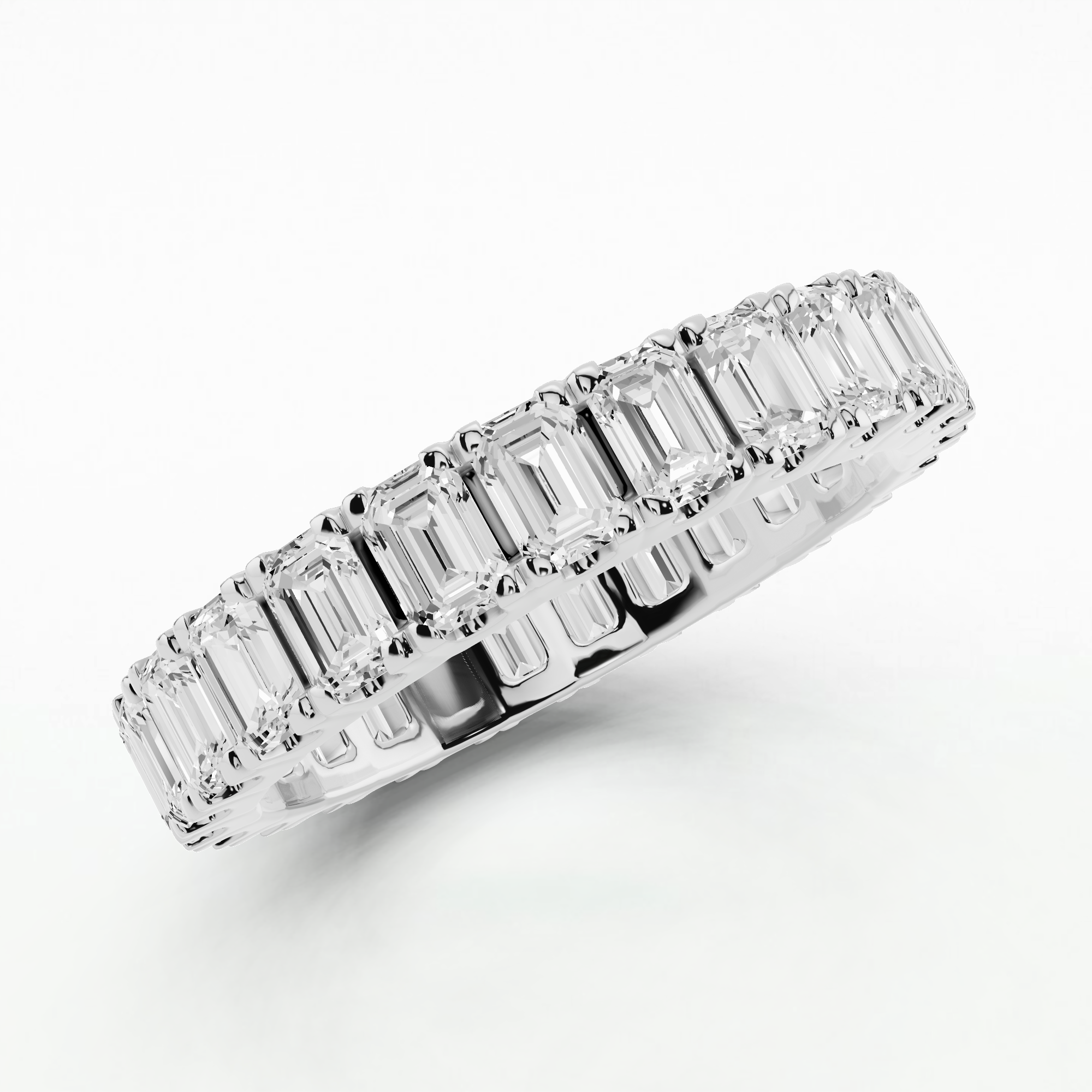 Geometric Full Eternity Band-Emerald Cut