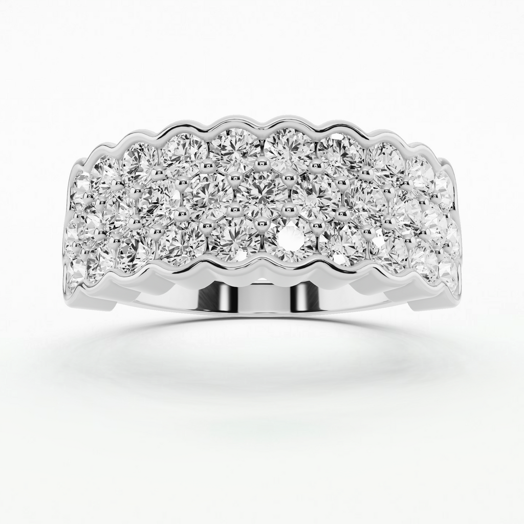 Scalloped Rim Rings Enchanting Scalloped Edge Ring - Elegant Sparkle at Diamond Chemistry!