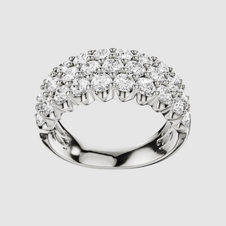Light Gray The Three Row Lab Grown Diamond Ring-Round