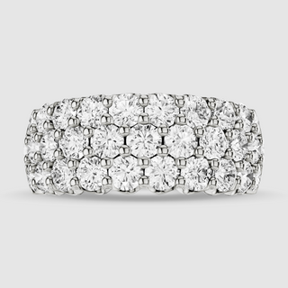 Light Gray The Three Row Lab Grown Diamond Ring-Round
