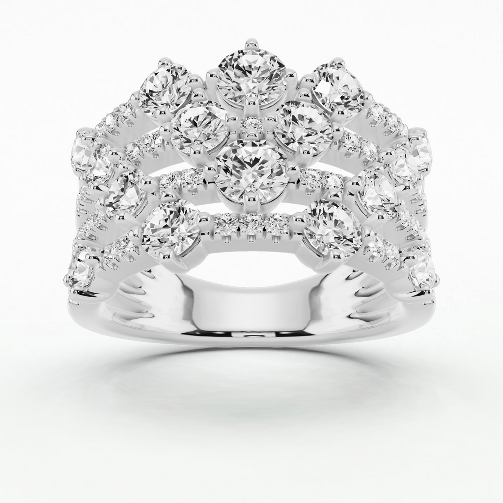 Sparkling Lily: Round Pond Ring - Discover Diamond Chemistry's Finest!