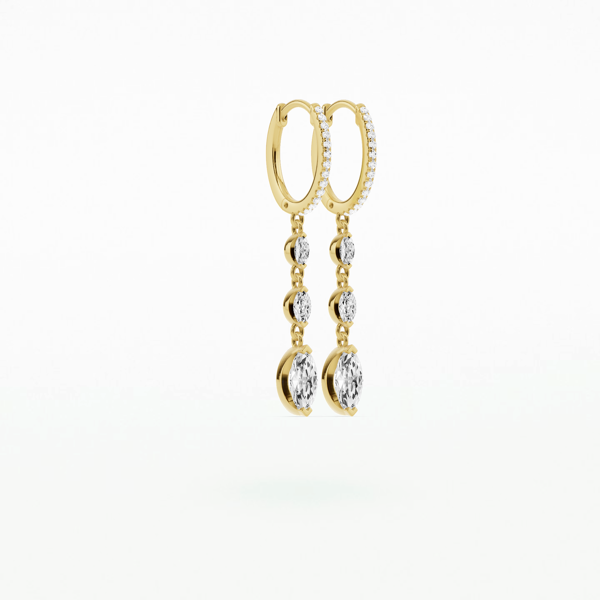 Shine Trilogy Drop Earrings-Marquise