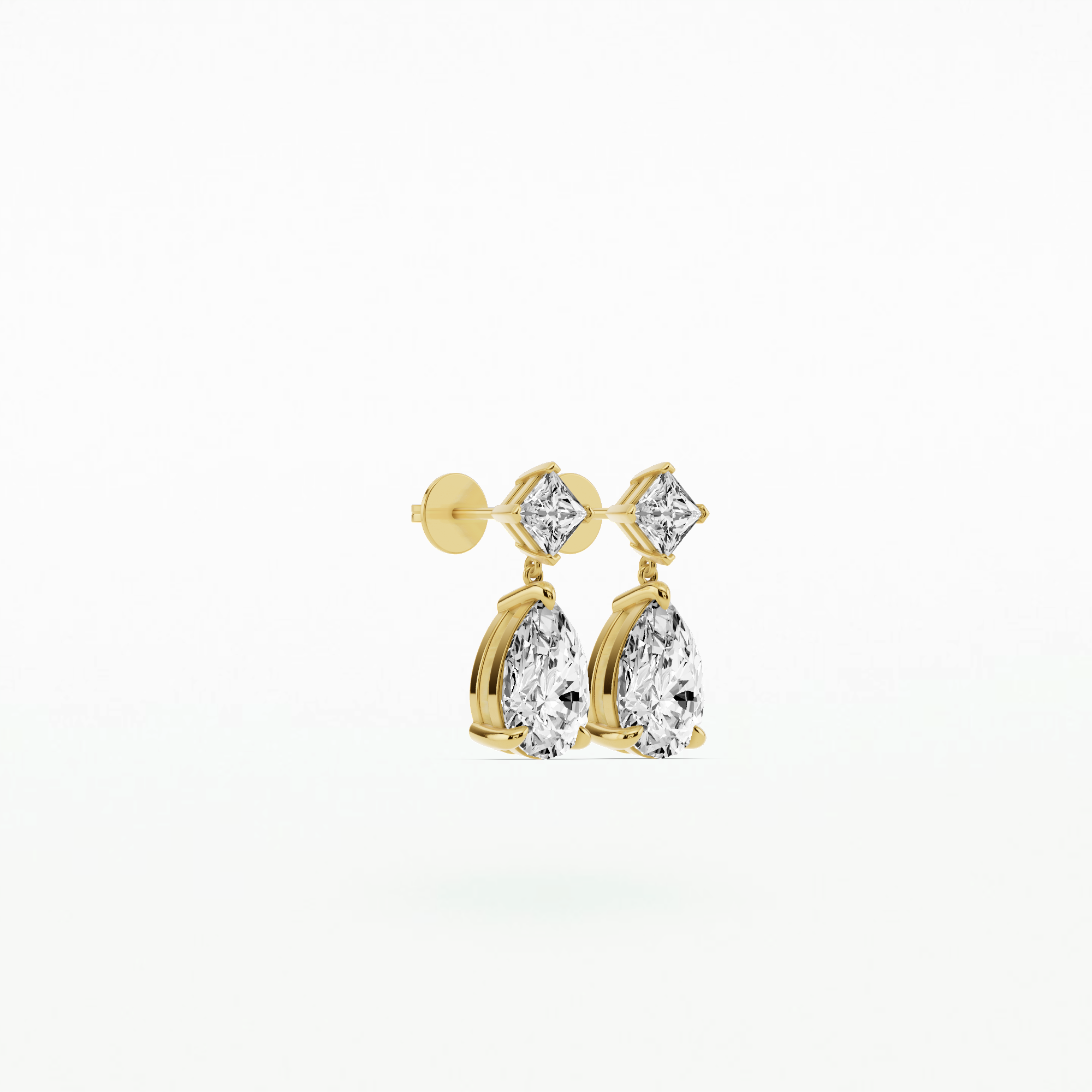 Kite-Set Pear-Drop Solitaire Diamond Dangler Earrings-Pear