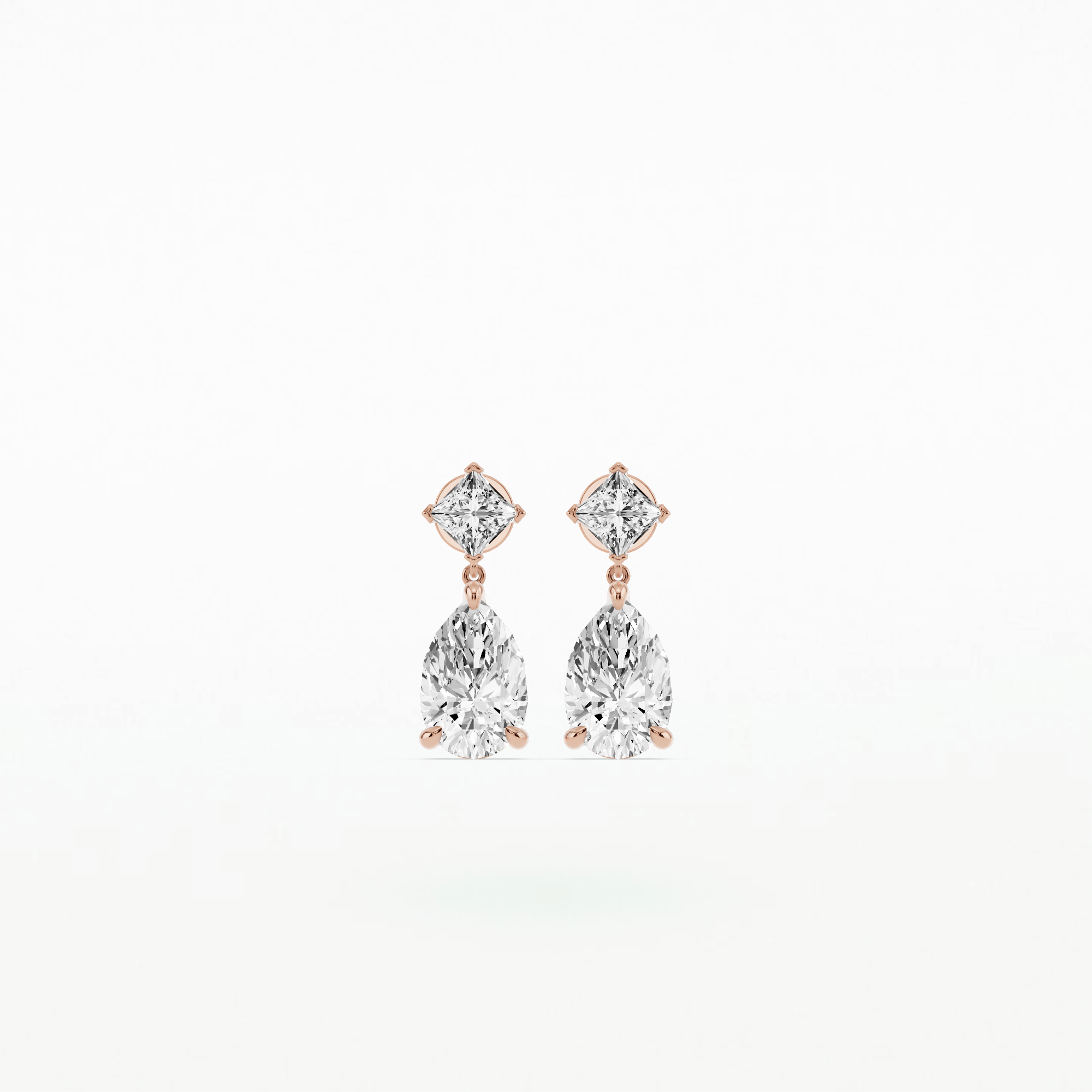 Kite-Set Pear-Drop Solitaire Diamond Dangler Earrings-Pear