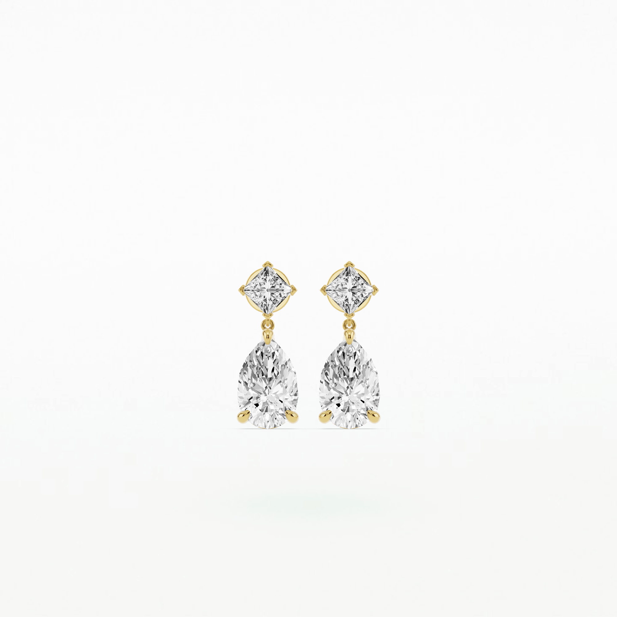 Kite-Set Pear-Drop Solitaire Diamond Dangler Earrings-Pear