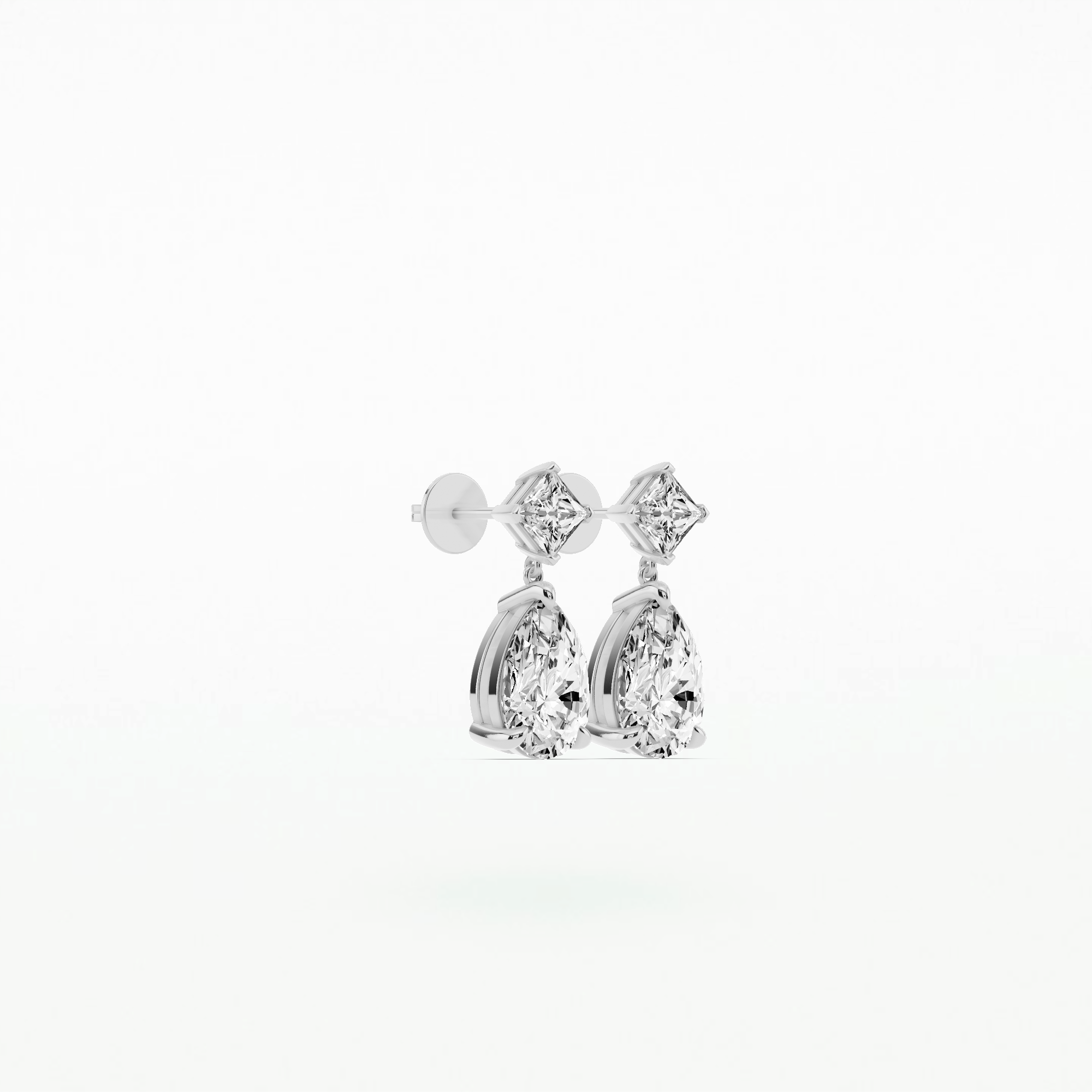 Kite-Set Pear-Drop Solitaire Diamond Dangler Earrings-Pear