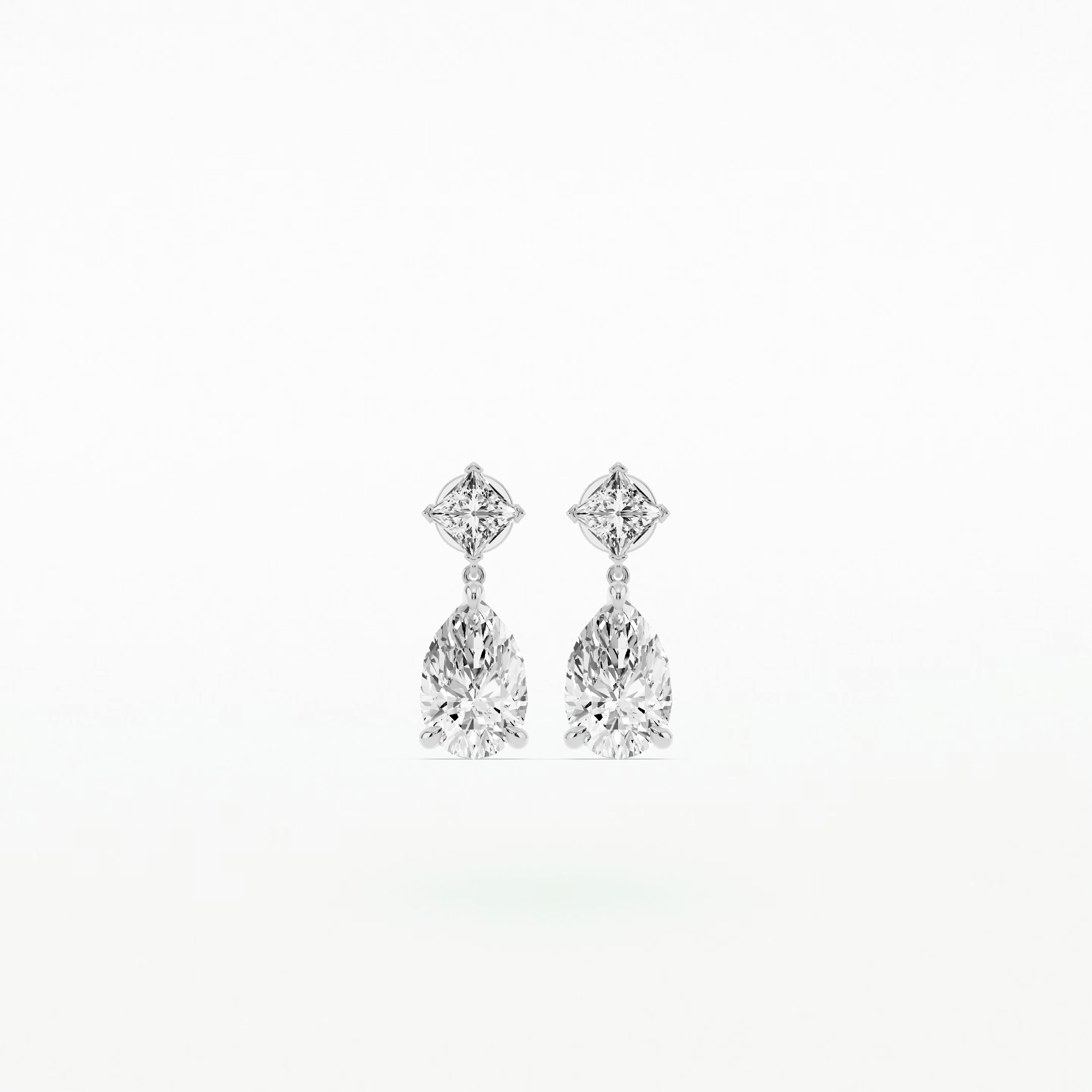 Kite-Set Pear-Drop Solitaire Diamond Dangler Earrings-Pear