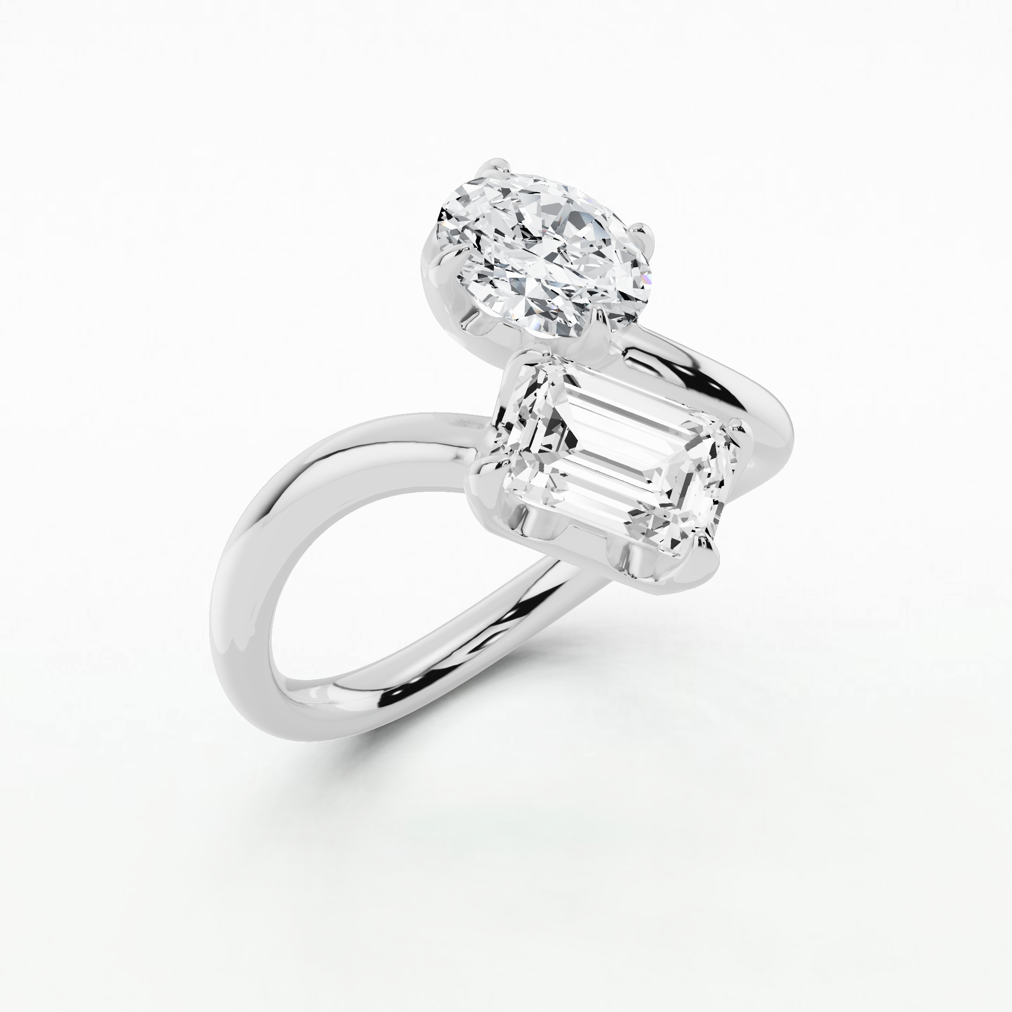 U&I Emerald Oval Ring-Multi Stone