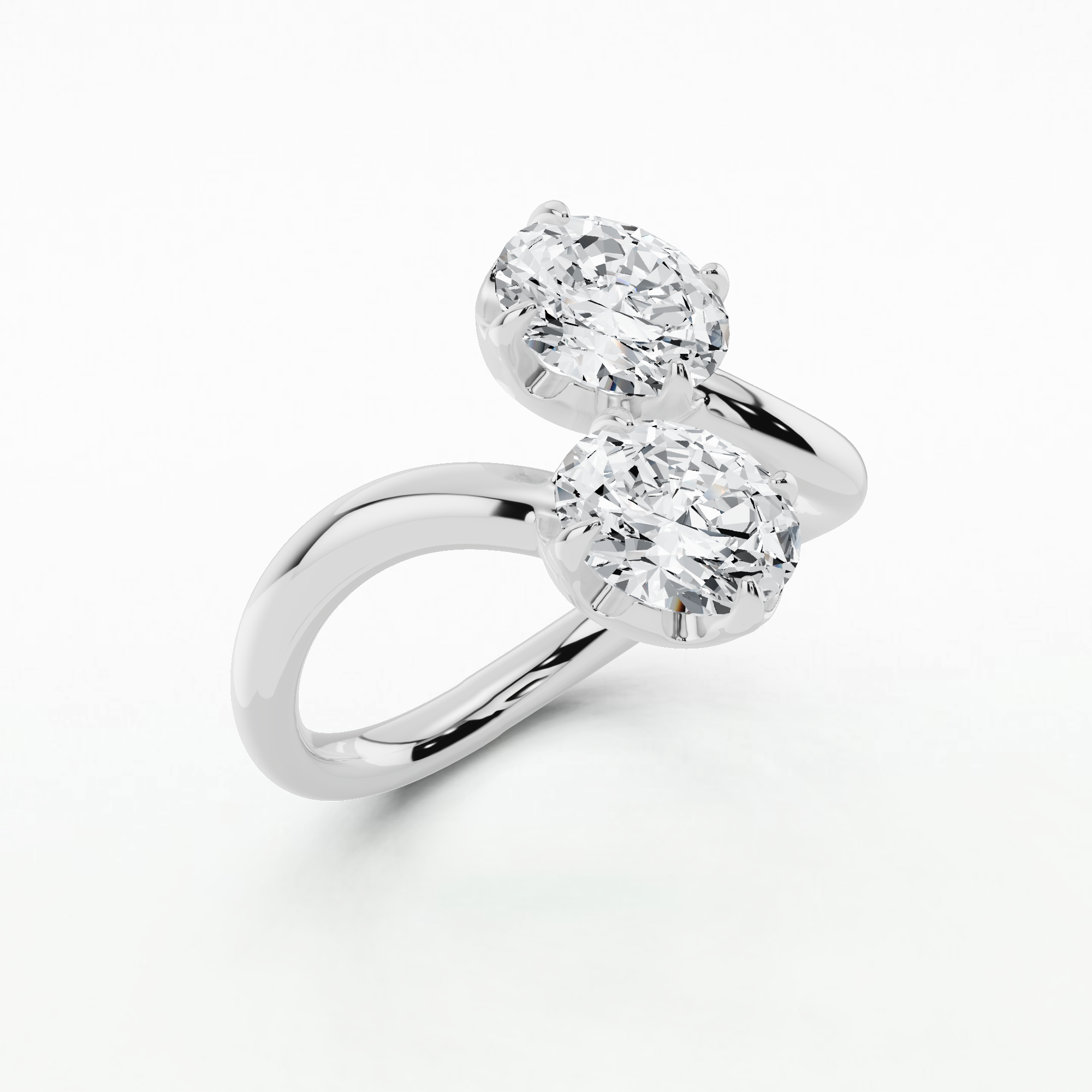 U&I Solitaire Duo Ring-Oval