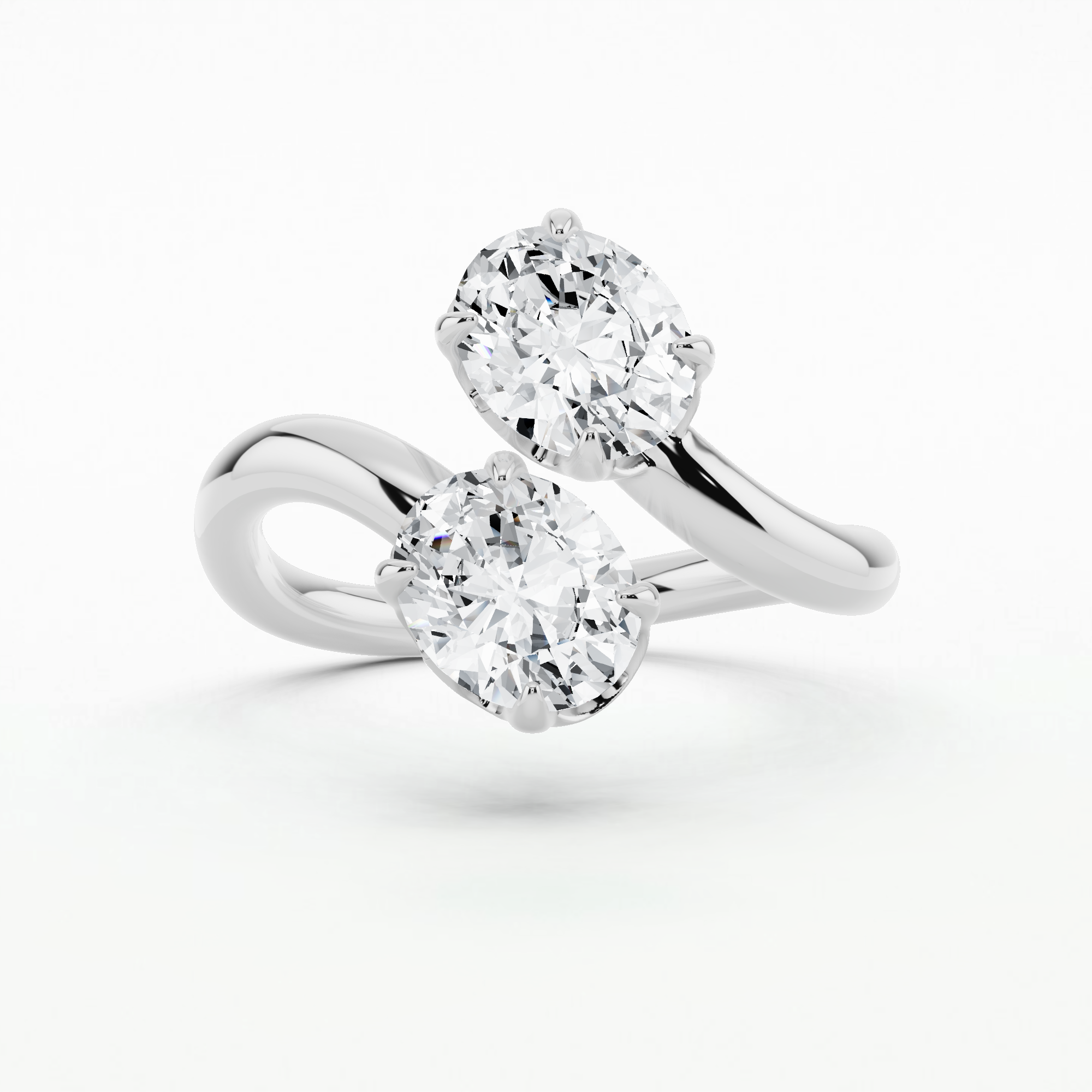 U&I Solitaire Duo Ring-Oval