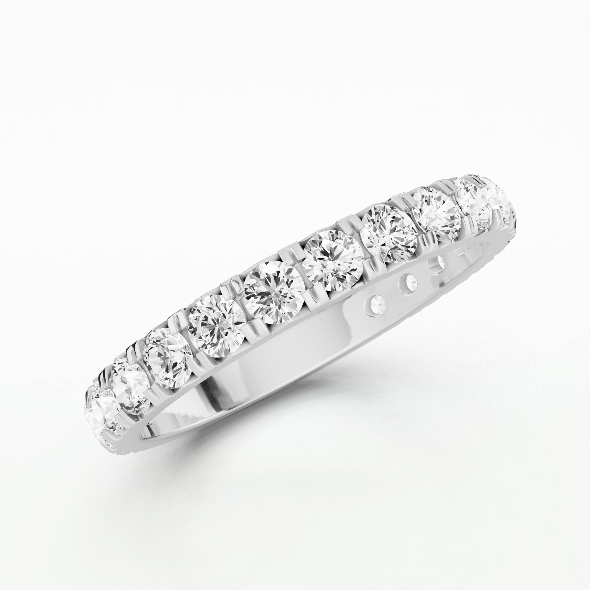 French Pave Half Eternity Band-Round