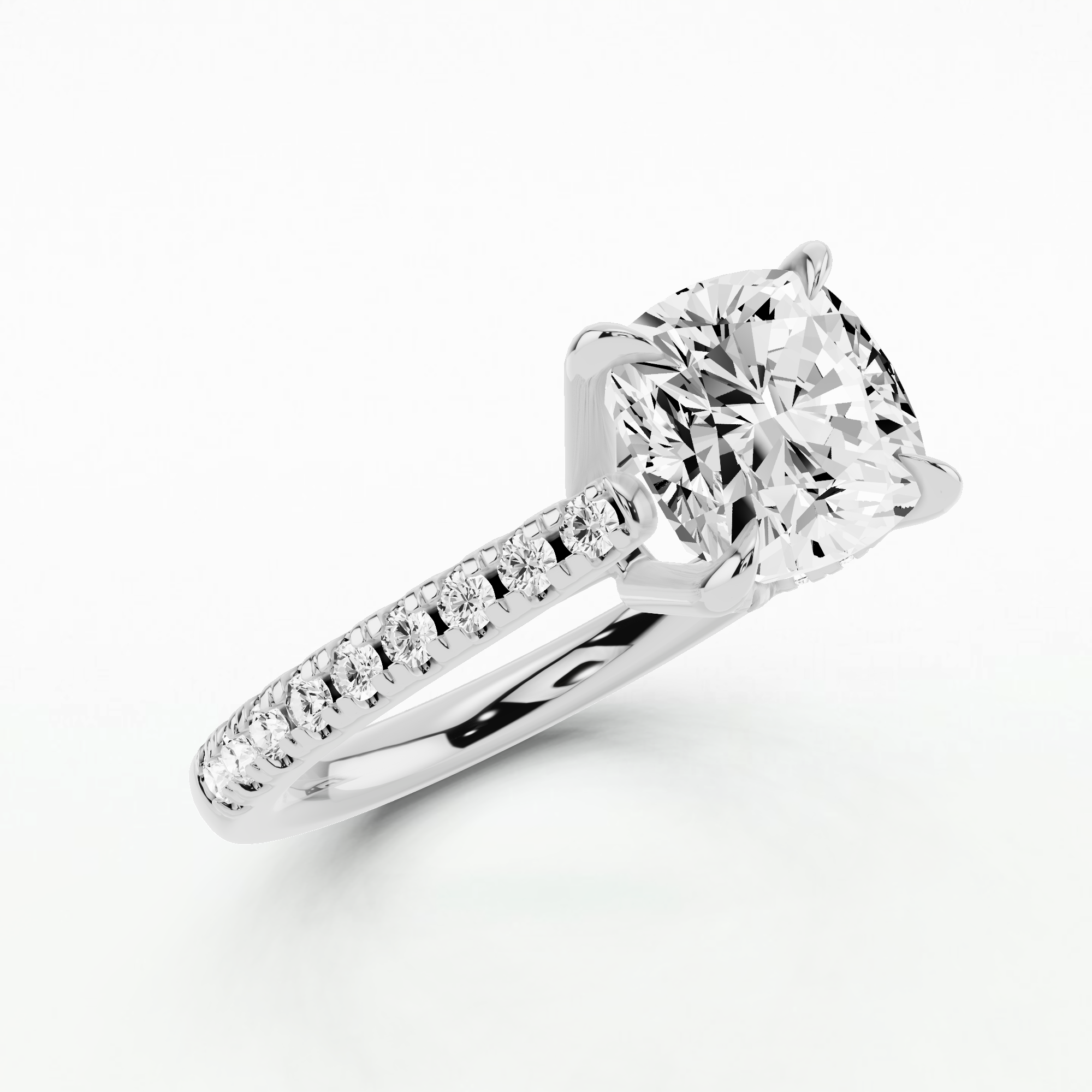 Victory Halo Solitaire Ring-Cushion