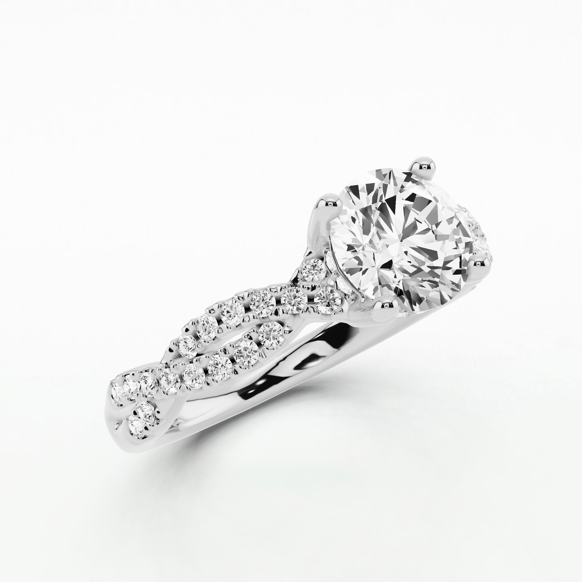 Forever Entwined Solitaire Ring-Round