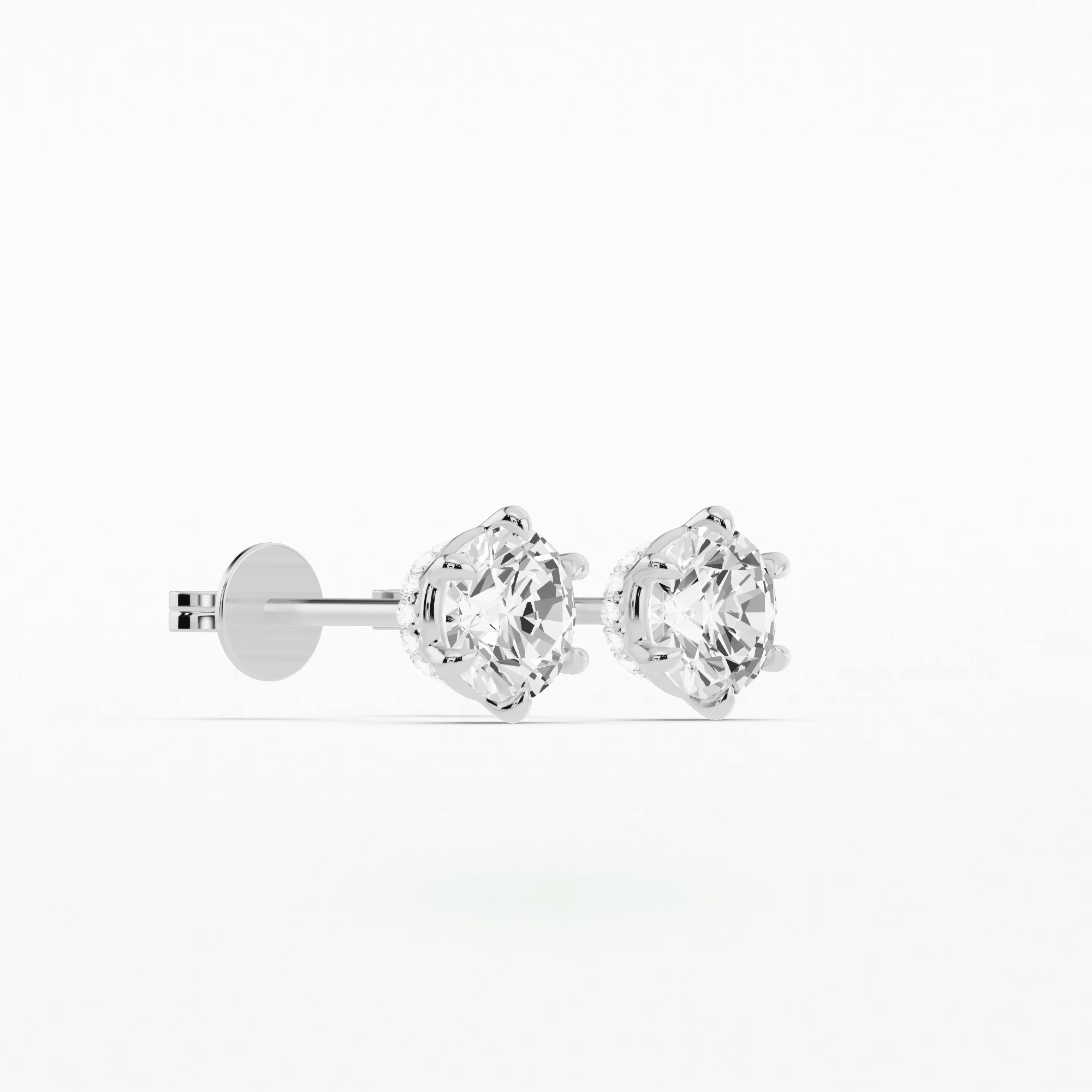 Hidden Halo 6-Prong Solitaire Studs-Round