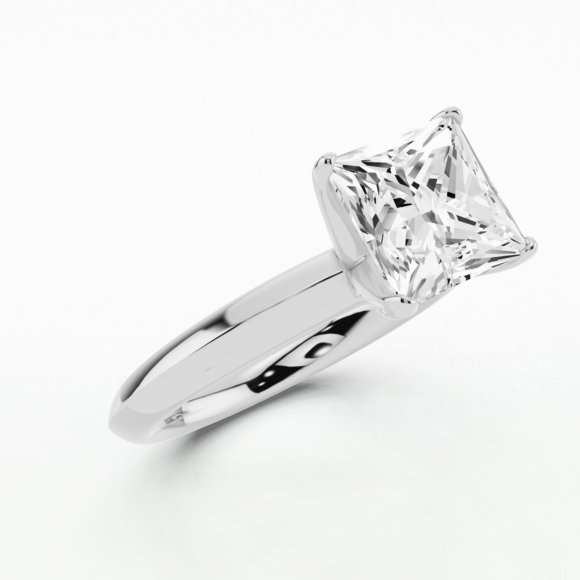 Knife-Edge Solitaire Diamond Ring-Princess