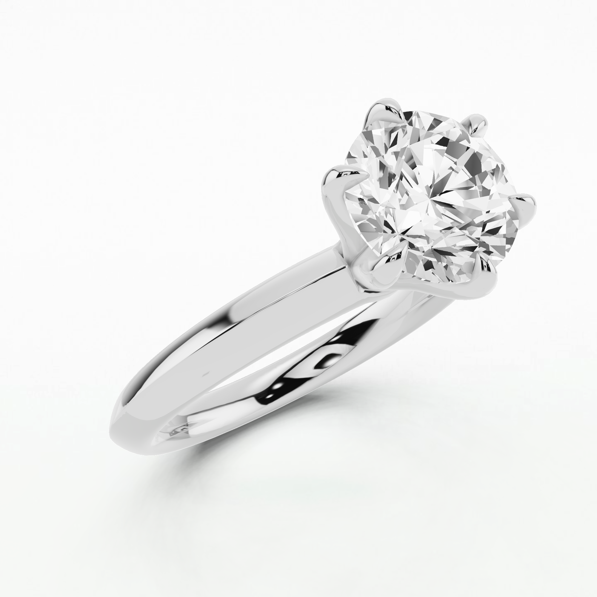 Knife-Edge Solitaire Diamond Ring-Round