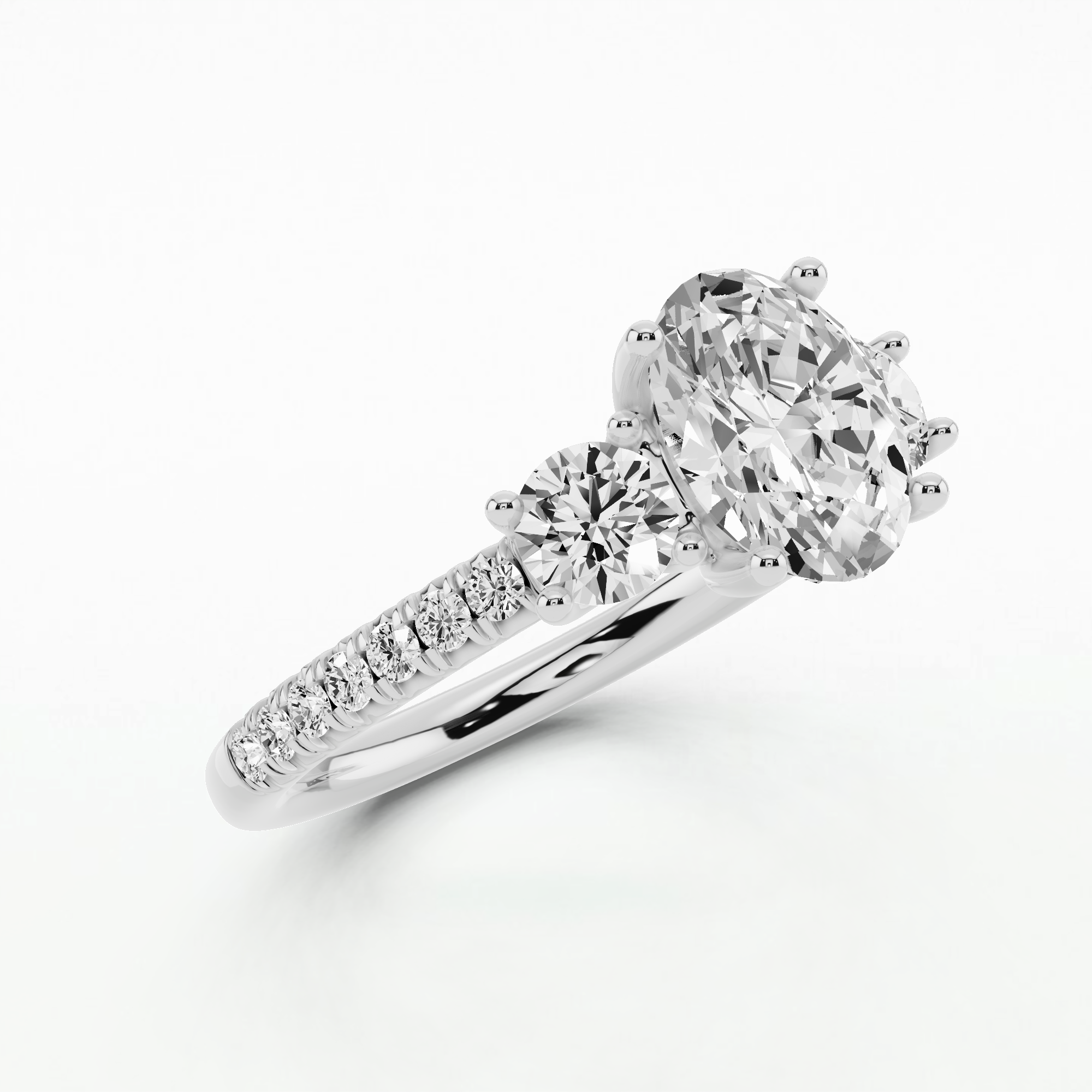 Classic Triad Solitaire Ring-Oval